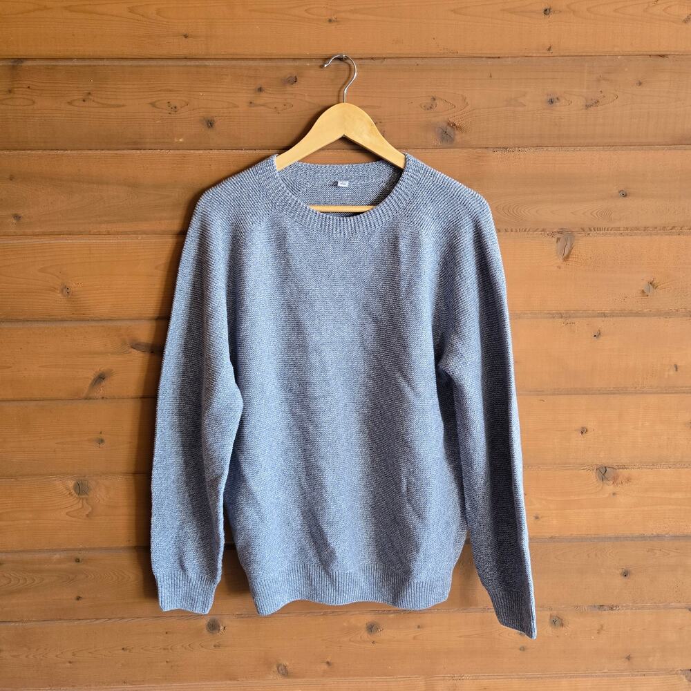 Uniqlo 3D Knit Crew Neck Sweater Gray Marl Large Crewneck Preppy Top Pullover - Picture 2 of 6
